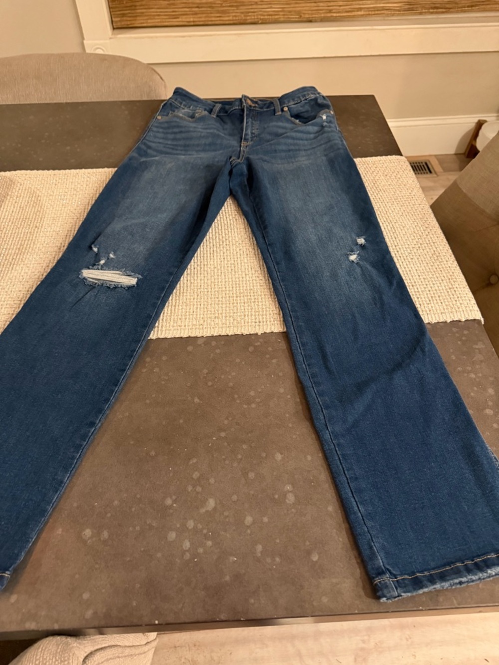Sincerely Jules Women’s Straight leg distressed jeans with open ankle designs